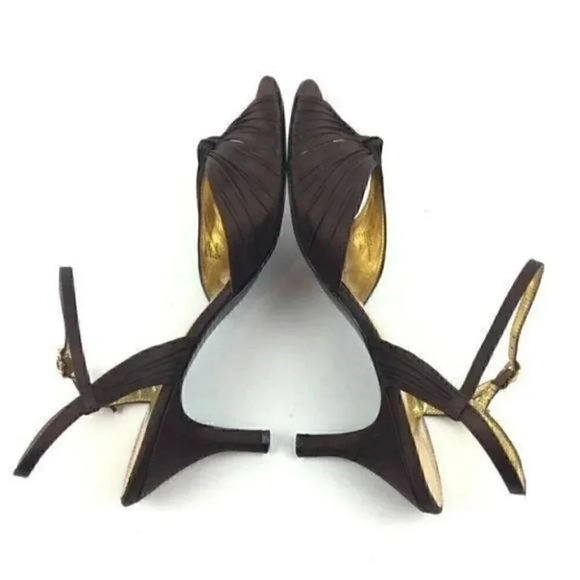 Nina Elements Heels 41 11 W Heavenly Brown Satin - Picture 4 of 8